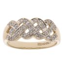 9ct Yellow Gold 0.10ct Diamond Crossover Ring
