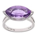18ct White Gold Amethyst Single Stone Ring