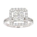 18ct White Gold 1.47ct Diamond Cluster Ring