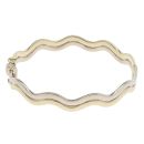 9ct Yellow and White Gold Wave Bangle
