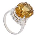 9ct White Gold Citrine Cocktail Ring