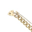9ct Yellow Gold Heart Charm Bracelet 7"