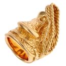 Silver Gold Plated Saddle Ring