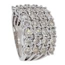 9ct White Gold 2.00ct Diamond 4 Row Ring