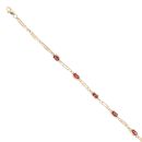 9ct Yellow Gold Garnet and Diamond Bracelet 7"