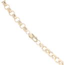 9ct Yellow Gold Patterned and Plain Belcher Chain 18"