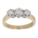 18ct Yellow Gold 0.50ct Diamond Trilogy Ring