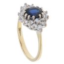 18ct Yellow Gold 0.60ct Diamond And Sapphire Cluster Ring