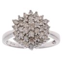 9ct White Gold 1.20cts Diamond Cluster Ring