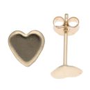9ct Yellow Gold Heart Stud Earrings