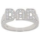 Silver Cubic Zirconia Dad Ring By Icesia