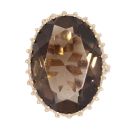 9ct Yellow Gold Smoky Quartz Single Stone Ring
