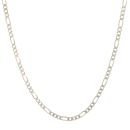 9ct Yellow and White Gold Diamond Cut Figaro Chain 16"