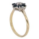18ct Yellow And White Gold 0.05ct Diamond And Sapphire Cluster Ring
