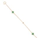 9ct Yellow Gold 0.04ct Diamond And Created Emerald Bracelet 7"