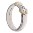 9ct Yellow And White Gold Plain Buckle Ring
