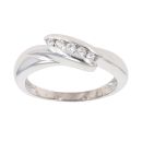 9ct White Gold Five Stone Cubic Zirconia Twist Ring