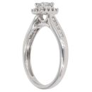 9ct White Gold 0.33ct Princess And Brilliant Cut Diamond Cluster Ring