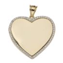 14ct Yellow Gold Cubic Zirconia Heart Pendant