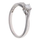 9ct White Gold 0.25ct Princess And Brilliant Cut Diamond Solitaire Ring