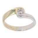 9ct Yellow And White Gold 0.35ct Brilliant Cut Diamond Solitaire Ring