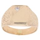 14ct Yellow Gold 0.04ct Diamond Signet Ring