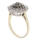 9ct Yellow Gold 0.75ct Brilliant Cut Black And Colourless Diamond Cluster Ring