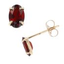 9ct Yellow Gold Garnet Stud Earrings