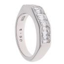 18ct White Gold 1.30ct Emerald Cut Diamond Half Eternity Ring