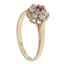 9ct Yellow 0.05ct Diamond and Ruby Full Eternity Ring