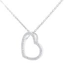 9ct White Gold Diamond Heart Pendant Necklace