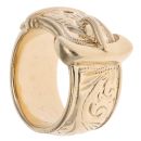 9ct Yellow Gold Patterned Buckle Ring