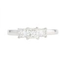 18ct White Gold 1.02ct Princess Cut Diamond Trilogy Ring