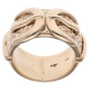9ct Yellow Gold Patterned Double Buckle Ring