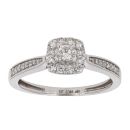 9ct White Gold 0.25ct Diamond Cluster Ring