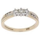 9ct Yellow Gold 0.25ct Diamond Trilogy Ring
