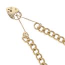 9ct Yellow Gold Heart Charm Bracelet 7"