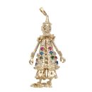 9ct Yellow Gold Multi-Gemstone Clown Pendant