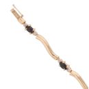 14ct Yellow Gold 0.07ct Diamond And Sapphire Wave Bracelet 7"