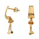 22ct Yellow Gold Diamond Cut Drop Earrings