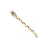 14ct Yellow Gold Monaco ID Curb Cubic Zirconia Heart Pave Lock Bracelet 5.5"