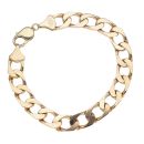 9ct Yellow Gold Curb Square Bracelet 8"