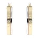 14ct Yellow And White Gold Patterned Hoop Earrings