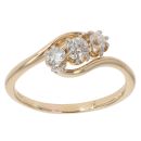 18ct Yellow Gold 0.35ct Brilliant Cut Diamond Trilogy Ring