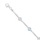 9ct White Gold Blue Topaz Bracelet 7"