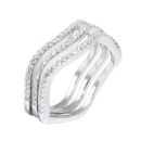 Sterling Silver Wavy Micro Set Cubic Zirconia Stacking Rings