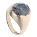9ct Yellow Gold Hematite Signet Ring