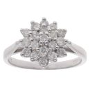 18ct White Gold 0.75ct Brilliant Cut Diamond Cluster Ring