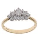 18ct Yellow Gold 1.00ct Diamond Cluster Ring