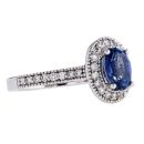 18ct White Gold Diamond And Sapphire Cluster Ring